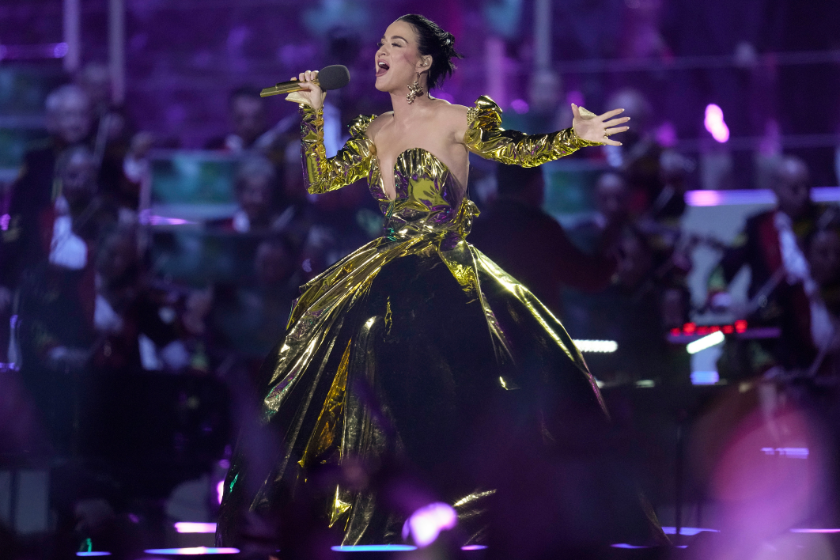 Kate Perry performs during the Coronation Concert on May 7, 2023 in Windsor, England
