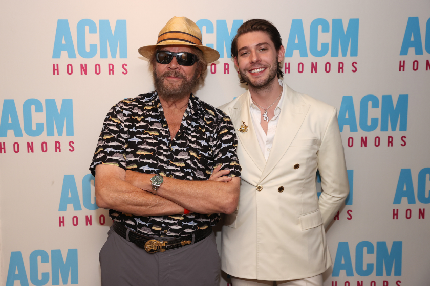 Hank Williams Jr. (L) and Sam Williams backstage during the 14th Annual Academy Of Country Music Honors