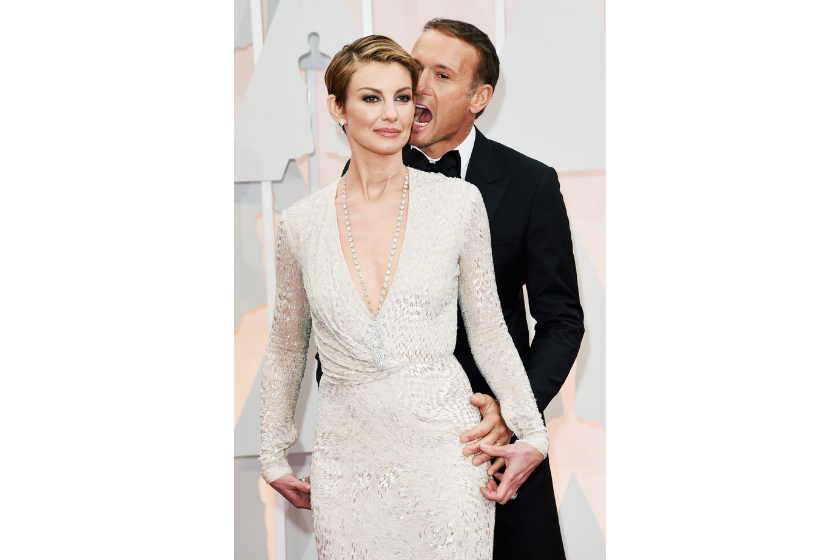 Recording artists Faith Hill (L) and Tim McGraw attend the 87th Annual Academy Awards