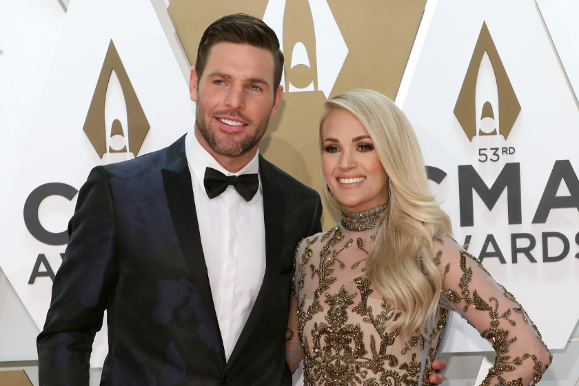 Mike Fisher and Carrie Underwood attend the 53nd annual CMA Awards