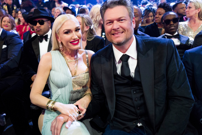 Gwen Stefani (L) and Blake Shelton attend the 62nd Annual GRAMMY Awards