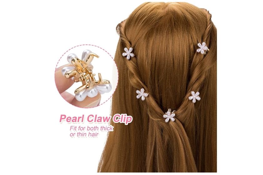 hair clips with pearls 