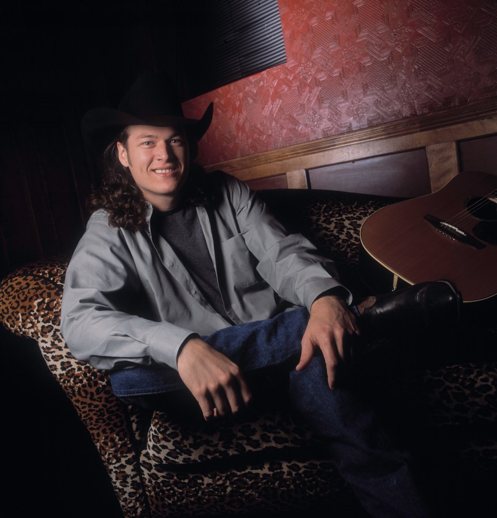 Portrait of American Country musician Blake Shelton as he poses at Magnum's nightclub, Chicago, Illinois, December 4, 2001.