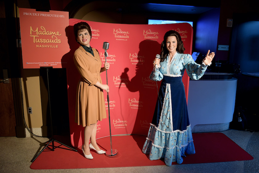 FRANKLIN, TENNESSEE - OCTOBER 09: Madame Tussauds' wax figures of Patsy Cline and Loretta Lynn are seen at the Lifetime Presents A Special Screening And Reception for "Patsy & Loretta" at the Franklin Theatre on October 09, 2019 in Franklin, Tennessee. 