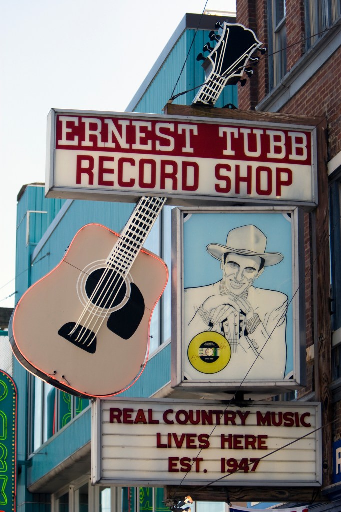 Ernest Tubb Record Shop sign Nashville Tennessee USA. (Photo by: Andrew Woodley/Universal Images Group via Getty Images)