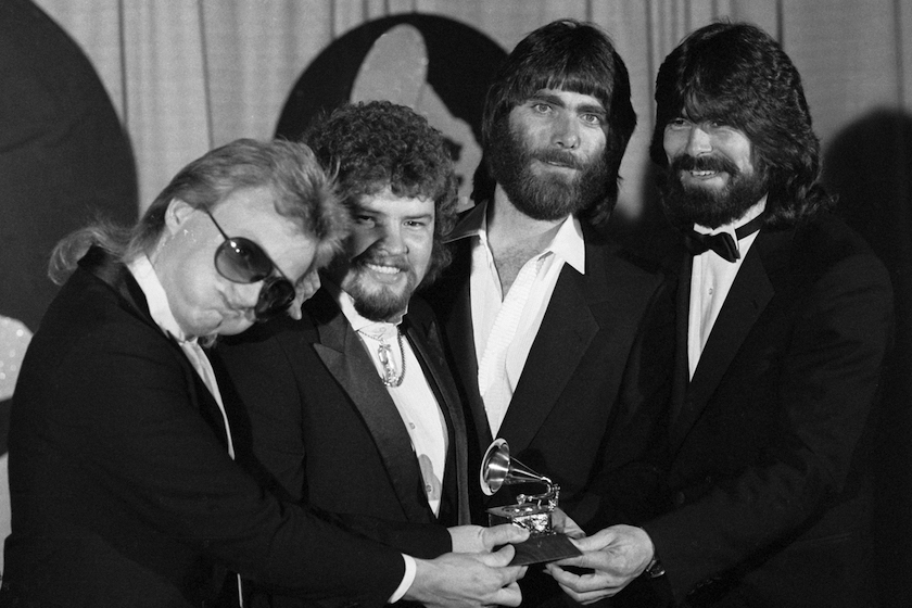 Alabama band members backstage during the 26th Annual Grammy Awards at the Shrine Auditorium, February 28, 1984 in Los Angeles.