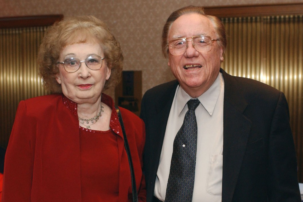 Earl Scruggs and wife Louise during The 45th Annual GRAMMY Awards - Nominee Reception and Special Awards Ceremony at Sheraton New York Hotel & Towers in New York City.