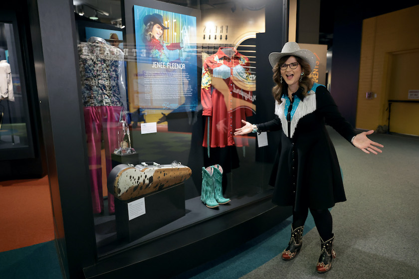 enee Fleenor attends the Country Music Hall of Fame and Museum opening of American Currents: State of the Music at Country Music Hall of Fame and Museum on March 01, 2022 in Nashville.