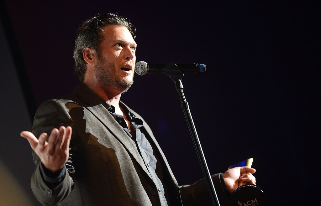 Blake Shelton accepts the Gene Weed Special Achievement Award at the 7th Annual ACM Honors at the Ryman Auditorium on September 10, 2013 in Nashville, Tennessee. 