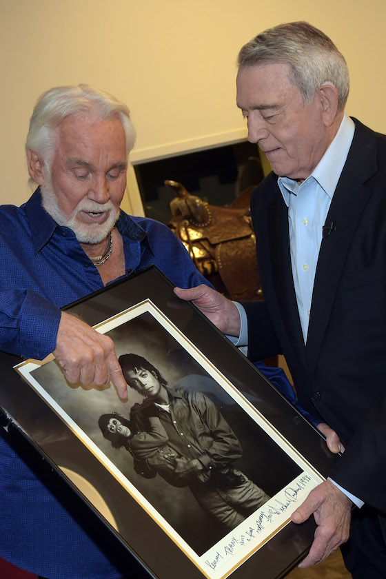 Dan Rather interviews Kenny Rogers for "The Big Interview With Dan Rather" at the Country Music Hall of Fame and Museum on July 31, 2014 in Nashville.