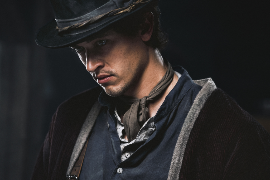 promo shot of Tom Blyth as Billy the Kid from upcoming EPIX series