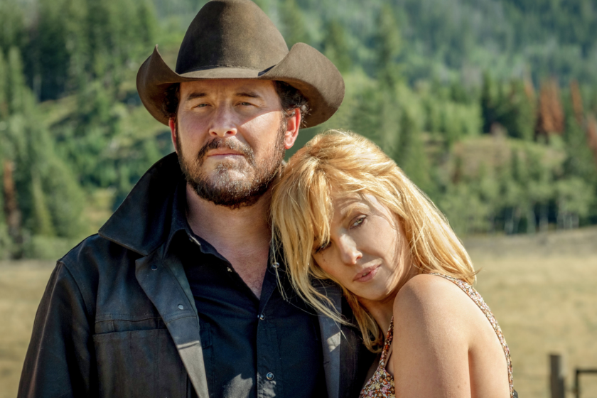 Cole Hauser as Rip Wheeler and Kelly Reilly as Beth Dutton. Episode 7 of Yellowstone - 