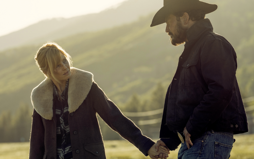 Kelly Reilly as Beth Dutton and Cole Hauser as Rip Wheeler on 'Yellowstone'