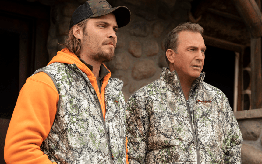 Luke Grimes as Kayce Dutton and Kevin Costner as John Dutton on 'Yellowstone'