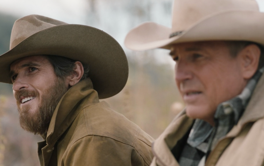 Dave Annable as Lee Dutton and Kevin Costner as John Dutton on 'Yellowstone'