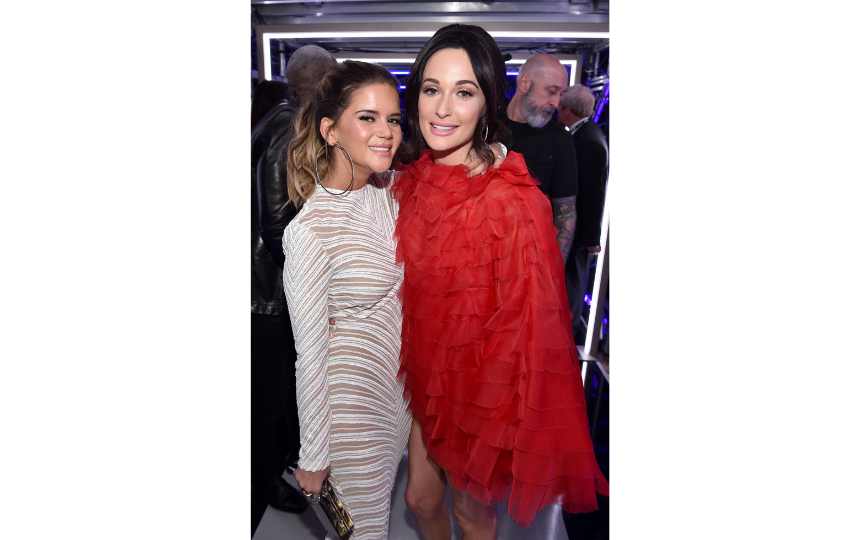 Maren Morris (L) and Kacey Musgraves backstage during the 61st Annual GRAMMY Awards at Staples Center on February 10, 2019