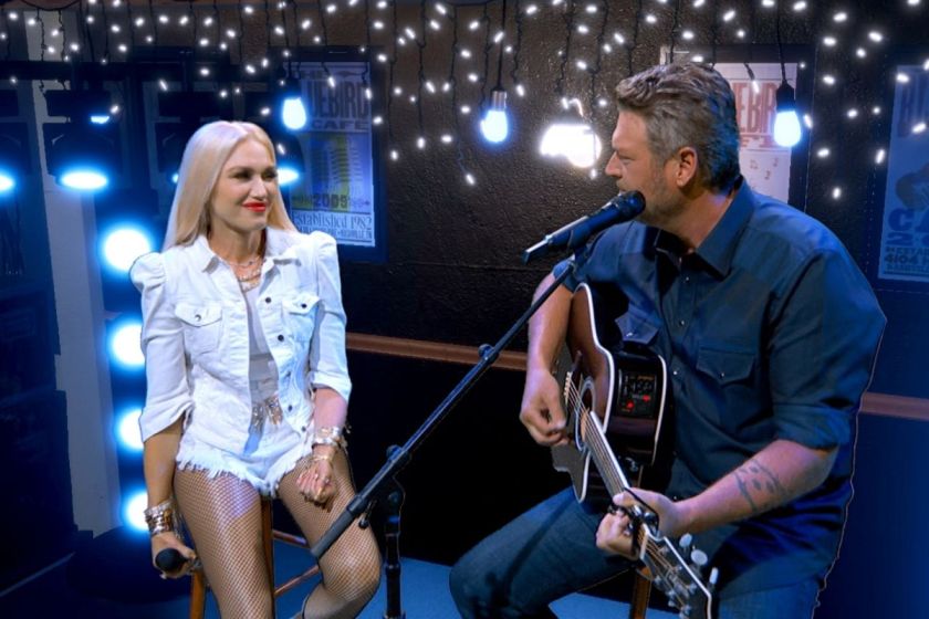  Gwen Stefani and Blake Shelton perform during the 55th Academy of Country Music Awards on August 31, 2020 in Los Angeles, California. The ACM Awards airs on September 16, 2020 with some live and some prerecorded segments. 