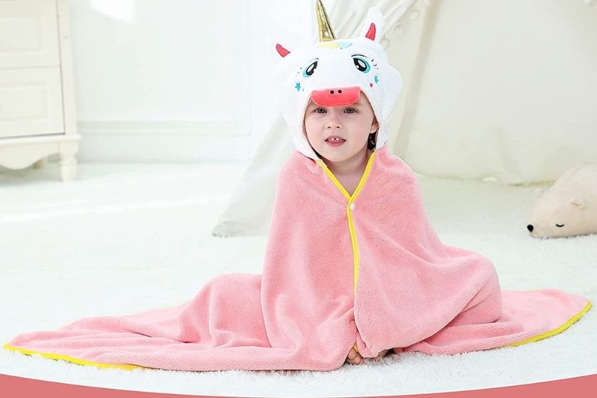 hooded towels for kids - unicorn