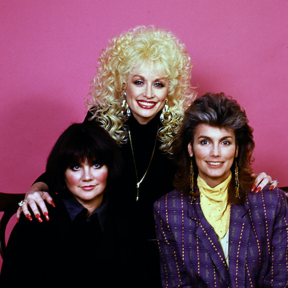 LOS ANGELES, HOLLYWOOD, CA - APRIL 9: Linda Ronstadt, Dolly Parton and Emmylou Harris photographed April 9, 1987 Hollywood , Los Angeles, California.