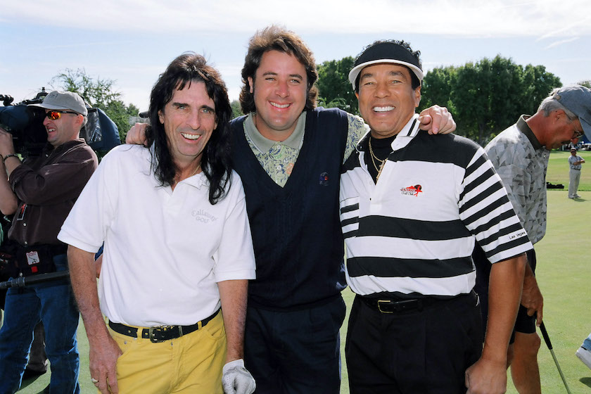 Alice Cooper, Vince Gil and Smokey Robinson during 1997 VH1 Fairway to Heaven in Las Vegas.