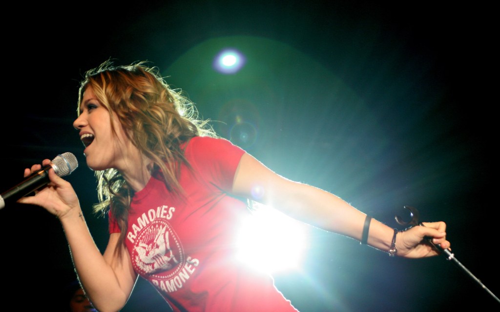 Kelly Clarkson during KISS 108 FM Jingle Ball 2004 - Show at Tsongas Arena in Lowell, Massachusetts, United States.