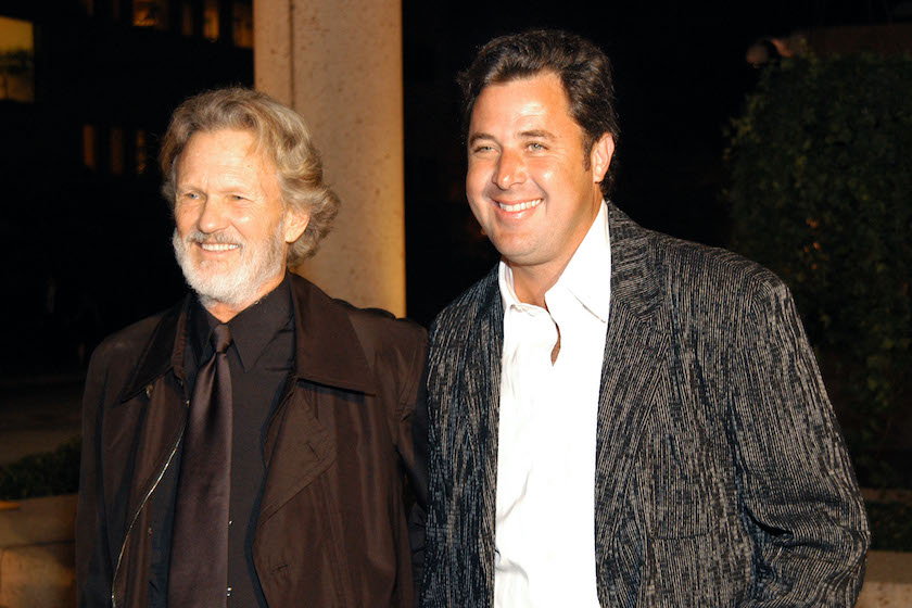 Kris Kristofferson and Vince Gill during 2003 BMI Country Music Awards at BMI Nashville in Nashville,.