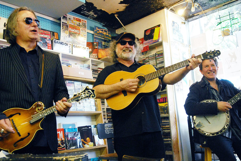 Peter Buck (of R.E.M.), Scott McCaughey and Steve Wynn of The Baseball Project perform at Wuxtry Records on March 12, 2011 in Athens, Georgia. 