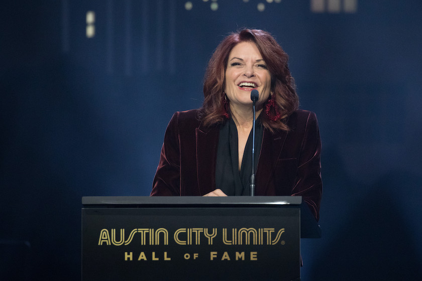 AUSTIN, TEXAS - OCTOBER 28: Rosanne Cash speaks onstage during the Austin City Limits Hall of Fame Induction Ceremony and Celebration at ACL Live on October 28, 2021 in Austin, Texas.