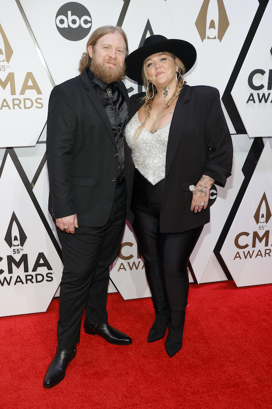 NASHVILLE, TENNESSEE - NOVEMBER 10: Dan Tooker and Elle King attend the 55th annual Country Music Association awards at the Bridgestone Arena on November 10, 2021 in Nashville, Tennessee. (