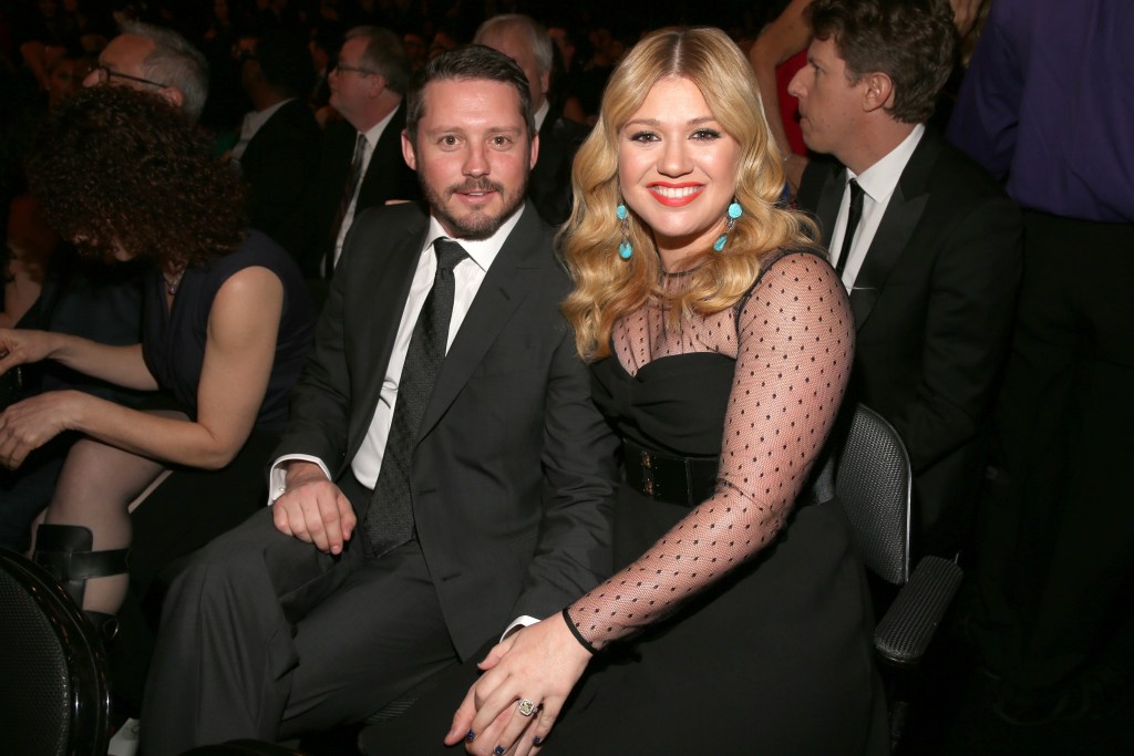 Singer Kelly Clarkson (R) and Brandon Blackstock attend the 55th Annual GRAMMY Awards at STAPLES Center on February 10, 2013 in Los Angeles, California. 