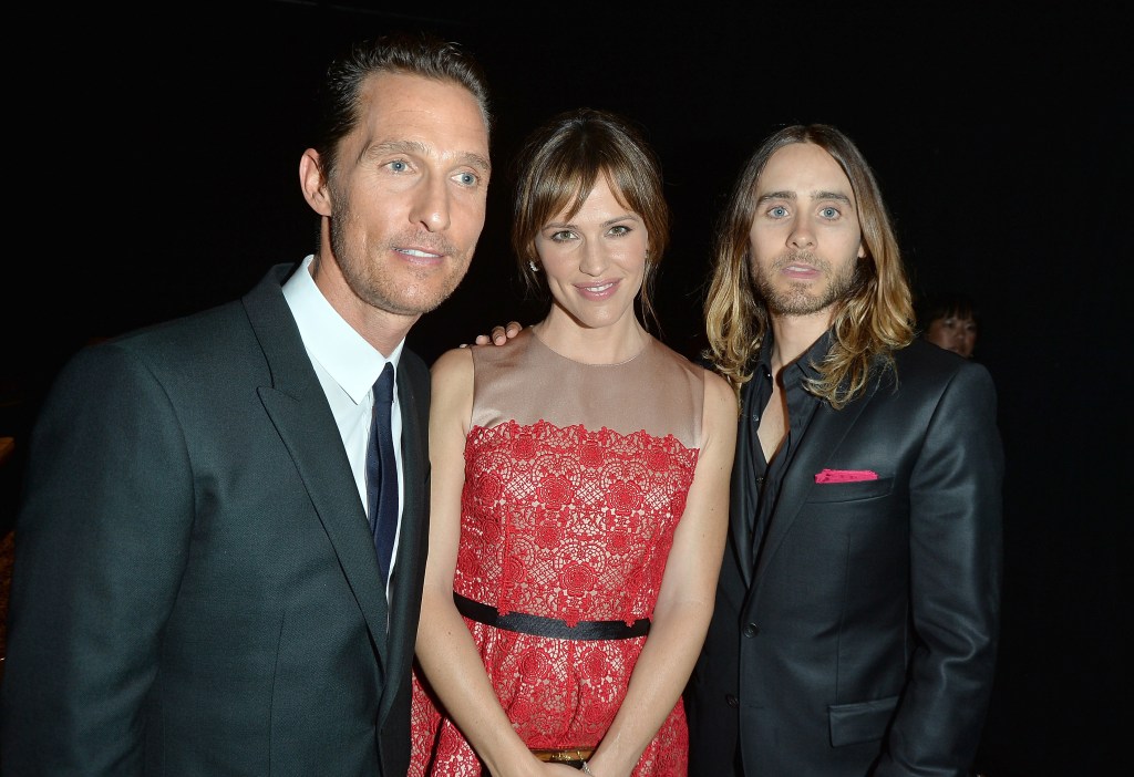 Actors Matthew McConaughey, Jennifer Garner and Jared Leto arrive at the "Dallas Buyers Club" Premiere during the 2013 Toronto International Film Festival held at Princess of Wales Theatre on September 7, 2013 in Toronto, Canada.
