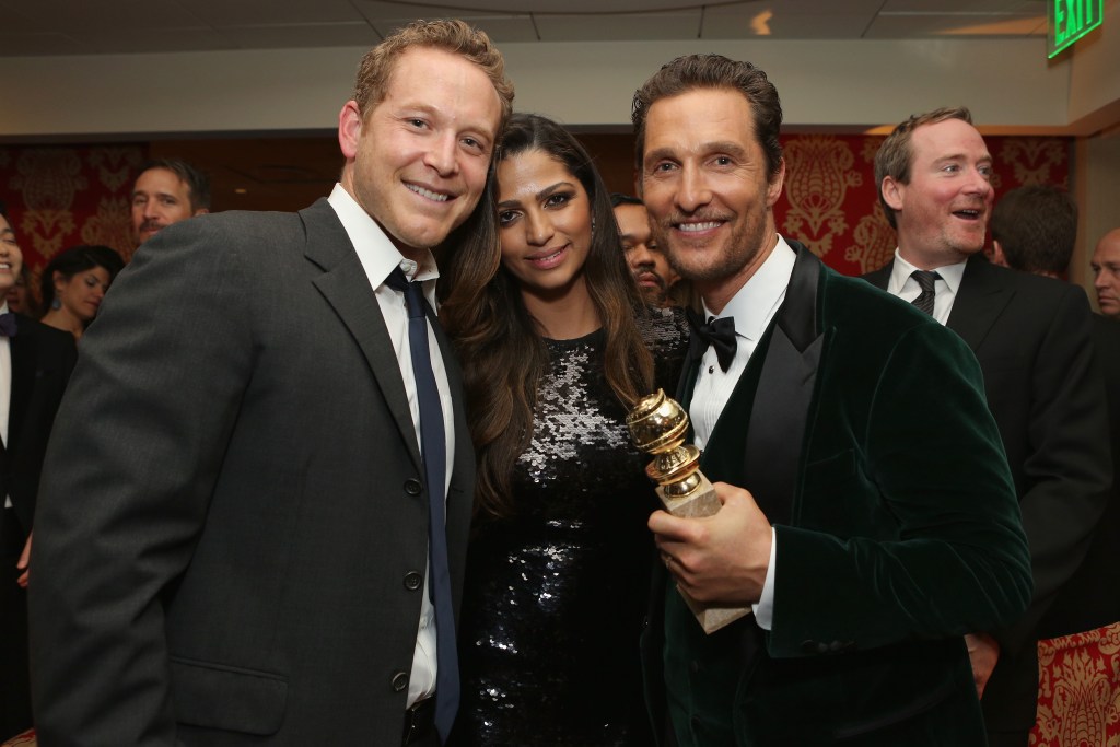 Camila Alves McConaughey and Matthew McConaughey attend HBO's Post 2014 Golden Globe Awards Party at Circa 55 Restaurant on January 12, 2014 in Los Angeles, California.