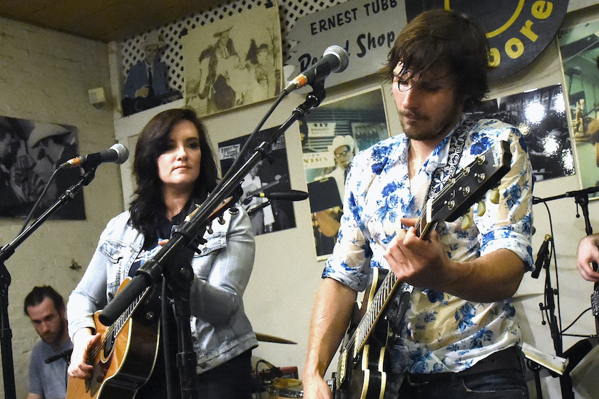 Charlie Worsham and Brandy Clark at Midnight Jam - Day 2 at Ernest Tubb Record Store on June 10, 2016 in Nashville, Tennessee.