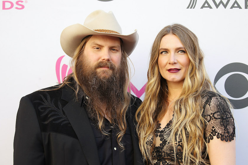 LAS VEGAS, NV - APRIL 02: Chris Stapleton and Morgane Stapleton arrive at the 52nd Academy of Country Music Awards held at T-Mobile Arena on April 2, 2017 in Las Vegas, Nevada. 