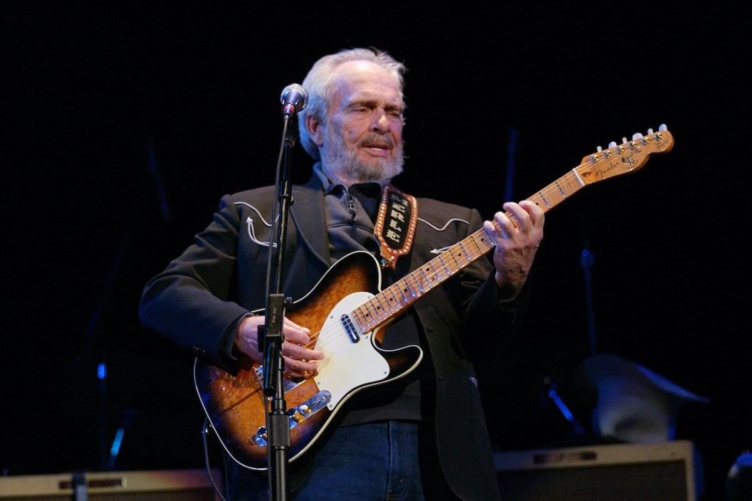 Merle Haggard performs at the Ryman Auditorium in 2004 in Nashville, Tennessee.
