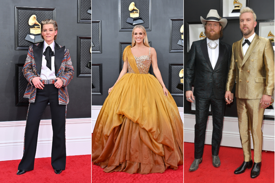 Brandi Carlile attends the 64th Annual GRAMMY Awards at MGM Grand Garden Arena / Carrie Underwood attends the 64th Annual GRAMMY Awards at MGM Grand Garden Arena / Brothers Osborne attends the 64th Annual GRAMMY Awards at MGM Grand Garden Arena