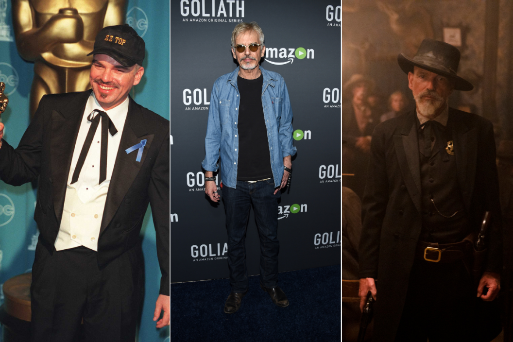 Billy Bob Thornton 1997 Academy Awards / Actor Billy Bob Thornton arrives at the premiere of Amazon's "Goliath" at The London West Hollywood on September 29, 2016 / Billy Bob Thornton as Marshal Jim Courtright of the Paramount+ original series 1883