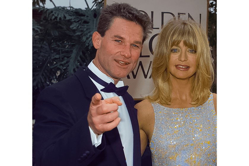 Goldie Hawn and Kurt Russell arrive at the 55th Annual Golden Globes Awards Show, January 18, 1998
