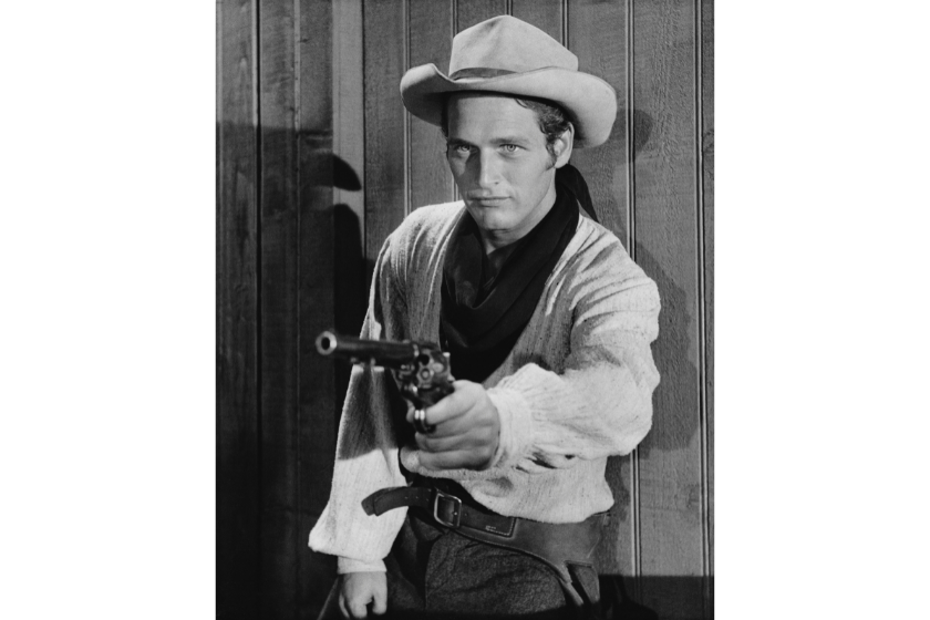 American actor Paul Newman on the set of The Left Handed Gun, directed by Arthur Penn