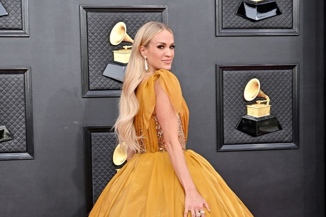 Carrie Underwood attends the 64th Annual GRAMMY Awards at MGM Grand Garden Arena on April 03, 2022 in Las Vegas, Nevada.