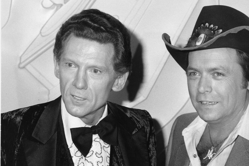 Jerry Lee Lewis and Mickey Gilley during The 24th Annual GRAMMY Awards at Shrine Auditorium in Los Angeles, California, United States. 