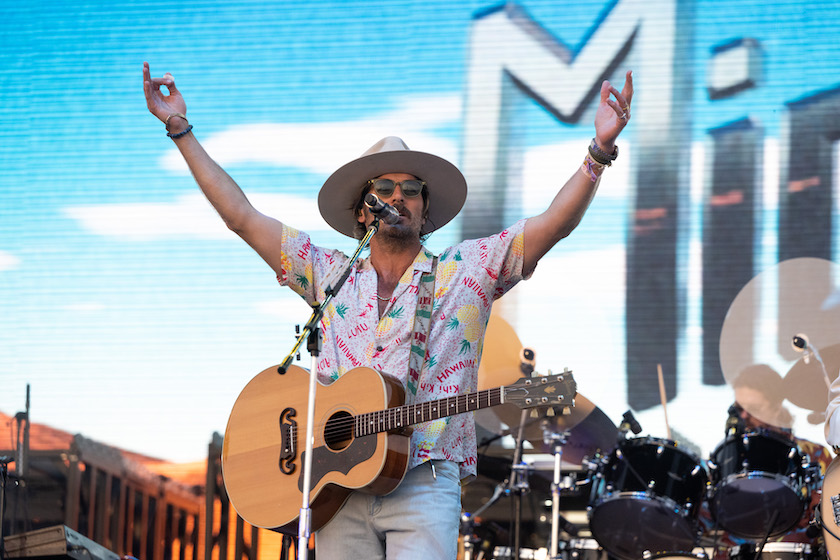INDIO, CALIFORNIA - APRIL 29: Singer Mark Wystrach of Midland performs onstage during Day 1 of the 2022 Stagecoach Festival on April 29, 2022 in Indio, California. 
