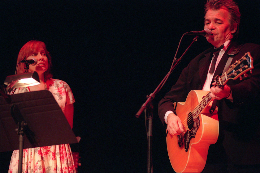 John Prine and Iris DeMent performing at Town Hall on Thursday night, September 16, 1999.