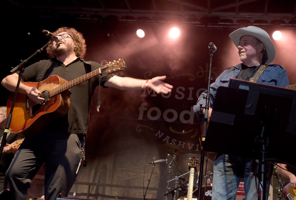 Bobby Bare Jr. and Bobby Bare Sr. perform onstage at the Music City Food + Wine Festival Harvest Night Presented By Infiniti on September 20, 2014 in Nashville, Tennessee.
