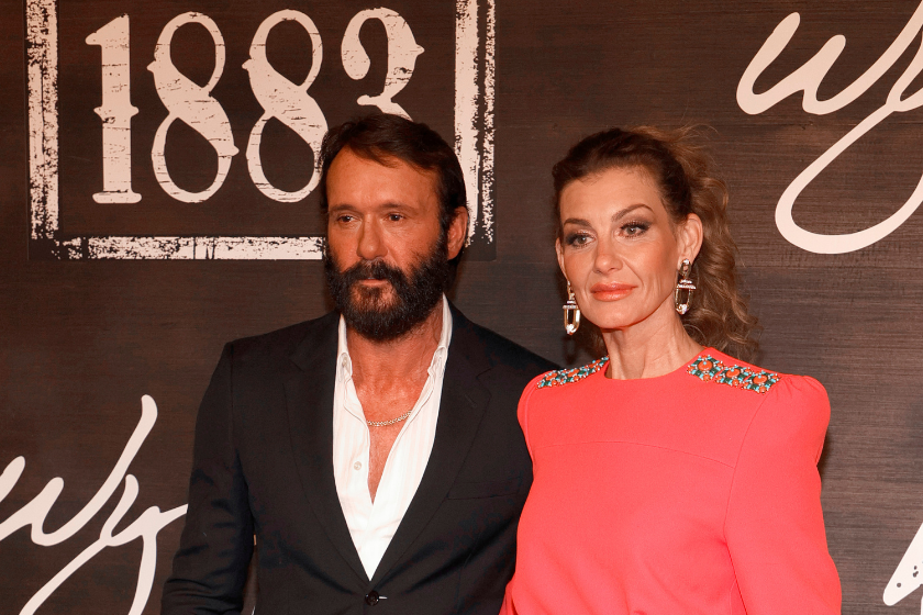 Tim McGraw and Faith Hill attend the world premiere of "1883" at Encore Beach Club at Wynn Las Vegas on December 11, 2021 in Las Vegas, Nevada