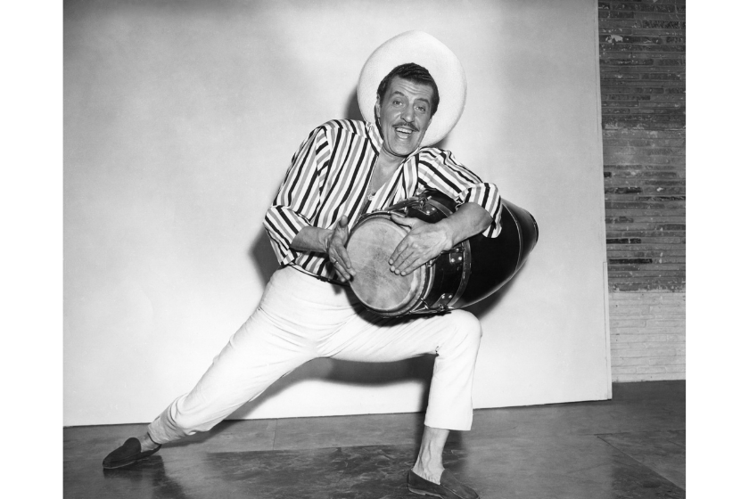 1957: Singer Herb Jeffries in a movie still from the Allied Artists film 'Calypso Joe'