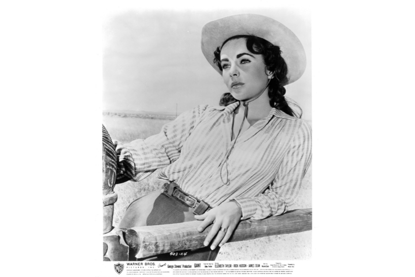 Elizabeth Taylor on the ranch in a scene from the film 'Giant', 1956
