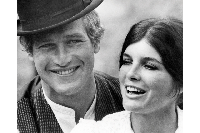 American actors Paul Newman (1925 - 2008), as Butch Cassidy, and Katharine Ross as Etta Place, in a promotional still for 'Butch Cassidy And The Sundance Kid', directed by George Roy Hill, 1969