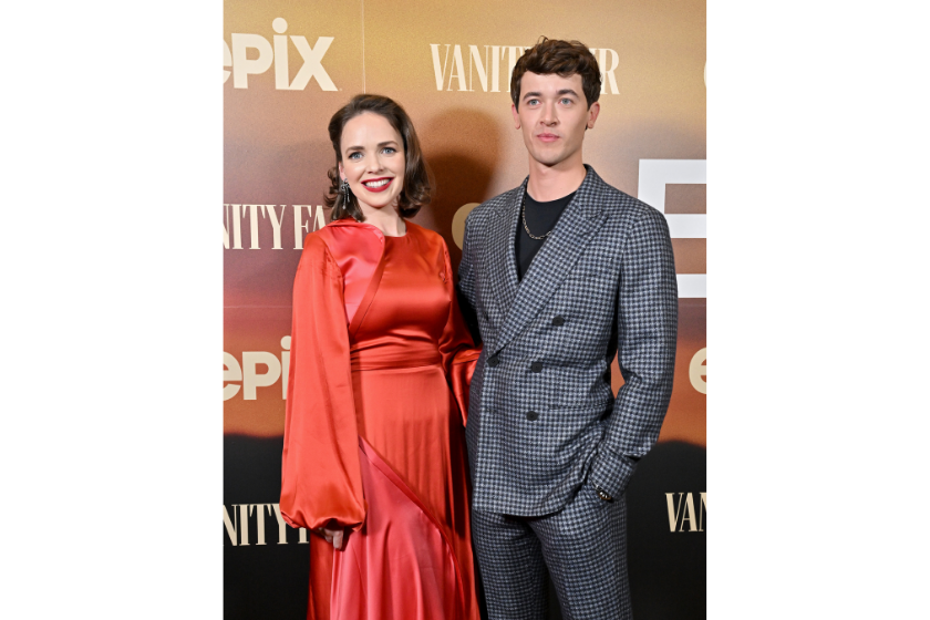 Eileen O'Higgins and Tom Blyth attend the Los Angeles Premiere of EPIX New Series "Billy The Kid" at Harmony Gold on April 21, 2022 in Los Angeles, Californi