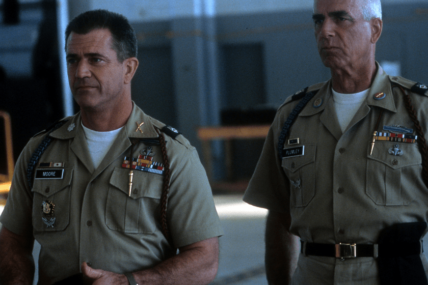 Mel Gibson and Sam Elliott in a scene from the film 'We Were Soldiers', 2002